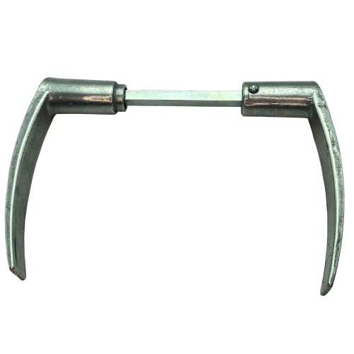 Béquille Double Dac en Aluminium Poli, 2 Portées, Fixation Goupille, 7mm x 70mm, grise