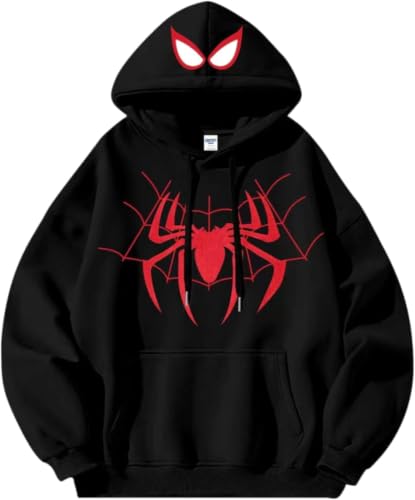 Buy Moonshine Unisex Adult Cotton Spider Cap Printed Purple Hoodie | Stylish and Trending Graphic Pullover Sweatshirt for Men (Medium) at Amazon.in - Image 2