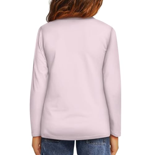 Image of Girls Long Sleeve Shirt with Cute Graphic Casual Pullover Tops 3-16Y