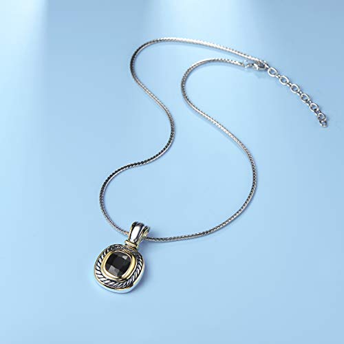 Uny Elegant Wedding Jewelry Sets Cz Crystal French Clip Earring Enhancer Pendant Designer Inspired Christmas Gifts (Black) #TOP4