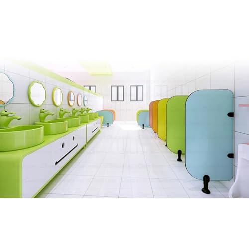 Barrera para urinarios, divisor de privacidad para baños masculinos, divisor de protección para inodoro montado en el suelo, para escuelas, centros comerciales y lugares públicos (rosa) miniatura 5