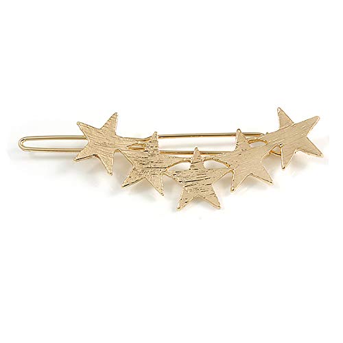 Barrette à cheveux rayée Multi Star dorée au design raffiné