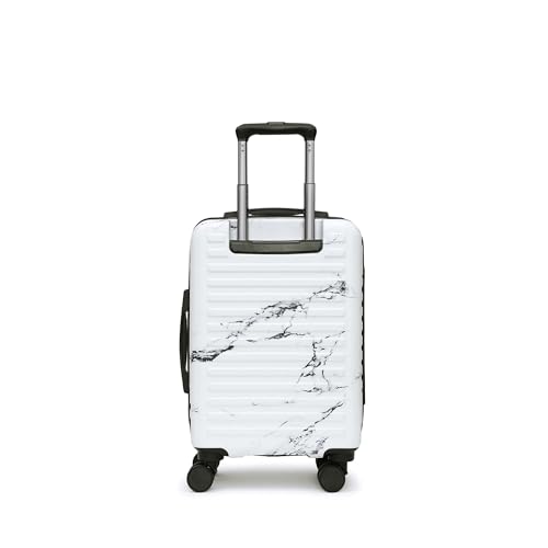 Image of Assembly Stark Hard Luggage 20 Inch (55 cm) Cabin Luggage Trolley, Polycarbonate Dual-Tone Design, TSA Lock, Silent 8 Spinner Wheels, Hard Shell Travel Cabin Marble