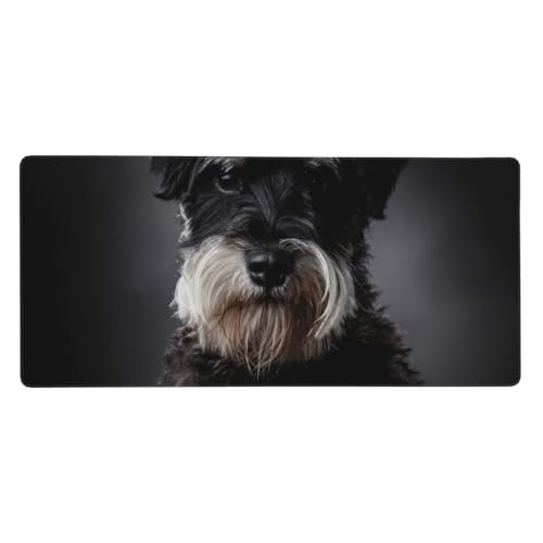 Tapis de souris grand format Schnauzer gris foncé 40x90cm