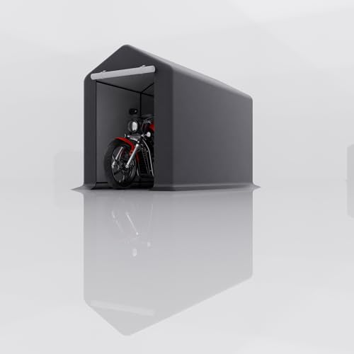 GOWE 6x12ft Heavy Duty Outdoor Storage shelter Portable Garage for Motorcycle, Bike, Garden Tools, ATV, Grey