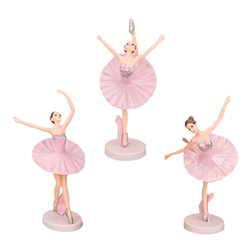 Amosfun 3 Pecas figuras de balé estatuetas estatuetas garotas de balé brinquedo decorações de casame