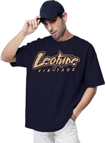 Image of LEOTUDE Men's Oversized Cottonblend Half Sleeve Printed Tshirt for Men | Men's Tshirt