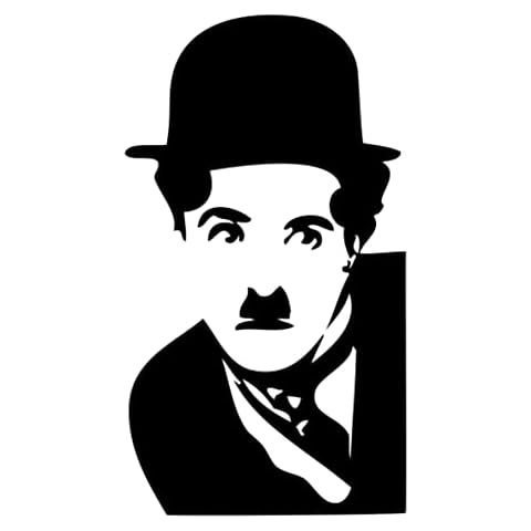Charlie Chaplin peeking comedian Legend car truck Decal Sticker 6" Black c Cover