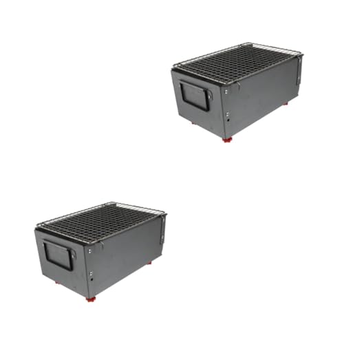Toyvian 2 Piezas Parrilla Parilla Carbón Cámping Exterior Para Estufa De Camping Hornillo Camping Estufa De Barbacoa Al Aire Libre Suministro De Barbacoa Plata Ferroaleaciones
