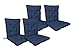 IlGruppone Set Cuscini Sedia con Schienale Imbottiti con Laccetti Banda Elastica per Fissaggio Prodotto Italiano Sedie Poltrone Sdraio Reclinabili Cucina Giardino 40 x 80 Cm - Blu Navy - 4 Pezzi immagine