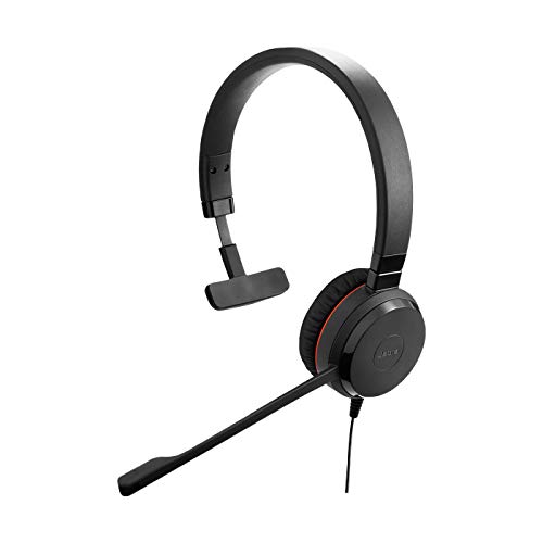 Evolve 30 MS Stereo Headset – Microsoft zertifizierte Kopfhörer für VoIP Softphone mit passivem Noise-Cancelling – USB-Kabel mit Anrufsteuerung