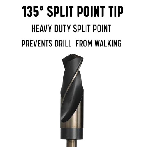 Image of Drill America 5 Piece High Speed Steel Black and Gold Reduced Shank Drill Bit Set in Plastic Pouch Case (9 /16 inch - 1 inch), POU Series