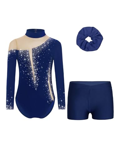 Consejos para Comprar Ropa de Gimnasia - solo los mejores. 44 MSemis Conjunto Leotardos de Gimnásticos para Niñas Maillot de Gimnasia Colorido Brillante de Manga Larga con Diadema y Pantalón Corto Disfraz de Bailarina 5-16 Años Azul...