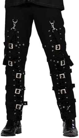 Men's Electro Bondage Rave Gothic Cyber Chain Gothic Jeans Punk Rock Pant’s