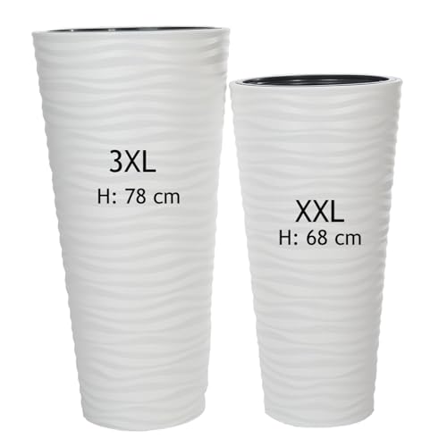 MELTOM Macetero con forma de onda, fino, redondo, con efecto 3D, juego de ondas...