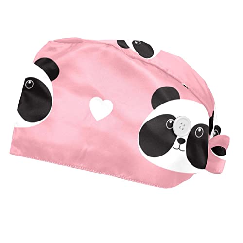 Chapeaux de travail motif panda rose et cœurs couvre-chef unisexe casquette hommes femmes