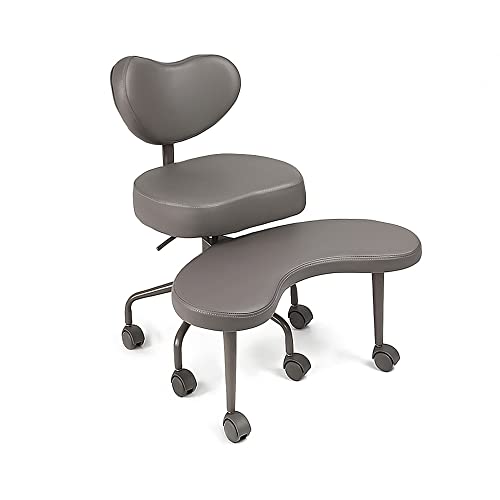Pipersong Meditation Chair Plus, Cross Legged Chair with Wheels, ADHD Chair, Criss Cross Desk Chair with Lumbar Support and Adjustable Stool, Flexible Design for Fidgety Sitters, Gray