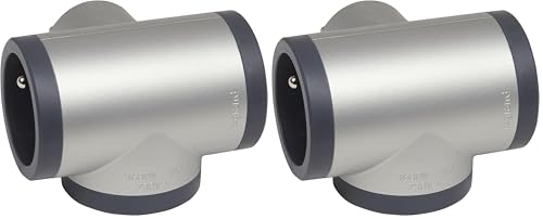 Legrand - Fiche multiprise avec 3 Prises latérales avec Terre - alu et Gris foncé (Lot de 2)