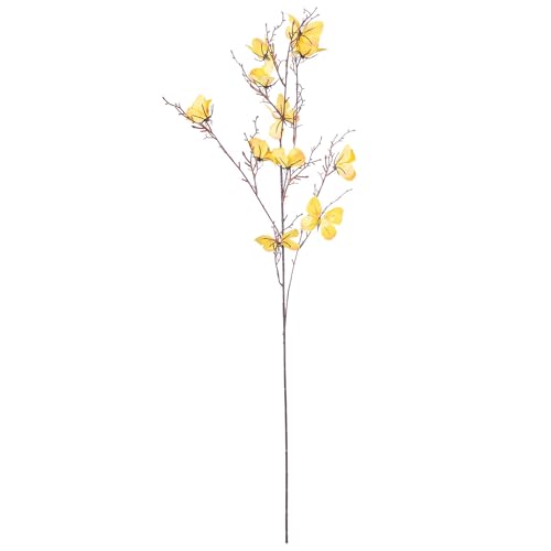 Branches avec Papillons en Polyester Jaune pour la Déco de Table de Salon - 2