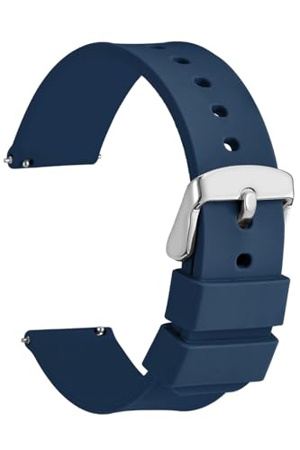 18 mm-20 mm-22 mm-24 mm Spor Silikon Saat Kordonu Kayışı, Silikon