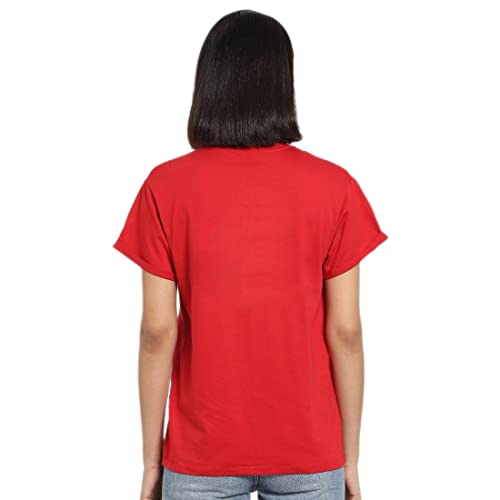 Image of Bewakoof Women's Graphic Printed 100% Cotton T-Shirt - Boyfriend Fit, Round Neck, Half Sleeve