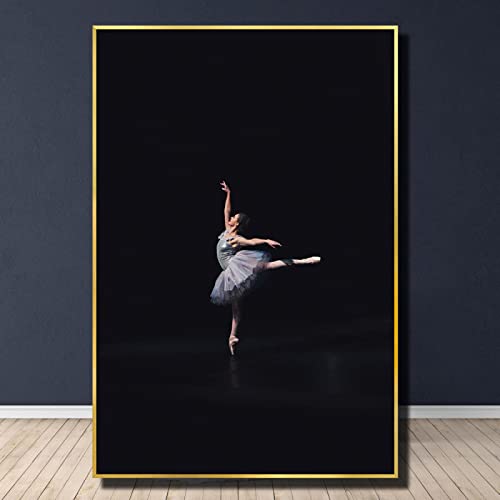 Toile danse moderne ballet figurine artistique noir et blanc 80x110
