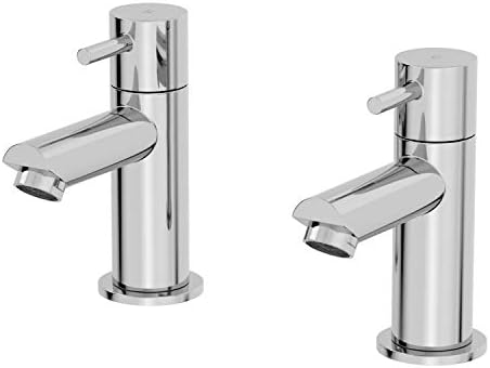 Architeckt Modern Bathroom Round Bath Shower Filler Mixer Tap with Shower Handset and Hose Attachment Brass Deck Mounted Chrome Shower Attachment Mixers