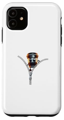 Cappuccino Assassino イタリアン ブレイン コーヒー ジッパー 面白い スマホケース iPhone 11 用