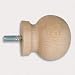 Produktbild HOFMEISTER® Kugelgriff, unlackiert, mit Stockschraube (25 mm Überstand), aus Buchenholz 8,5 x 5,3 x 5,3 cm