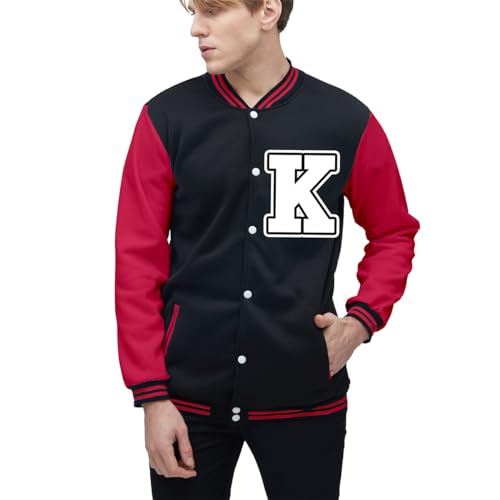 Image of Yuji Itadori Mens Varsity Jacket Baseball Letterman Bomber Jacket Fleece Long Sleeve Coat Casual Clothing XXS-3XL