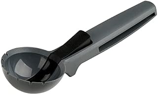 Fackelmann 45917 Plastic Ice Cream Scoop with Ice Ball Lifting Function, Black, 19 cm, Made in Germany