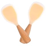 ROMISBABA 2 piezas Cuchara Arroz Silicona con Mango Madera Antideslizante Resistente Calor para Servir y Cocinar