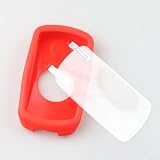 Custodia protettiva in silicone per Garmin Edge 1030 Plus 1030, con pellicola proteggi schermo, accessorio per ciclismo flessibile (rosso)