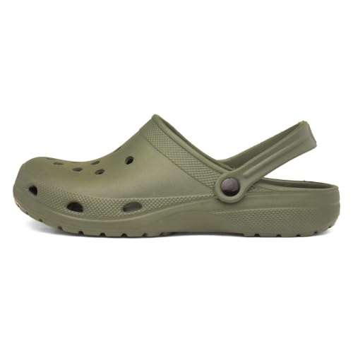 Shoe Zone - Adults Khaki Slip On EVA Clog Sandal - Size 11 UK - Green