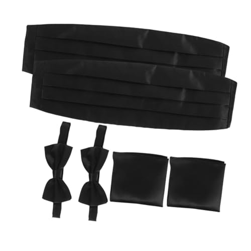 Set formal para hombre con fajín, corbatas y pañuelos negros