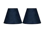 Urbanest Set of 2 3-inch by 6-inch by 5-inch Suede Clip-on Chandelier Shades, Navy Blue