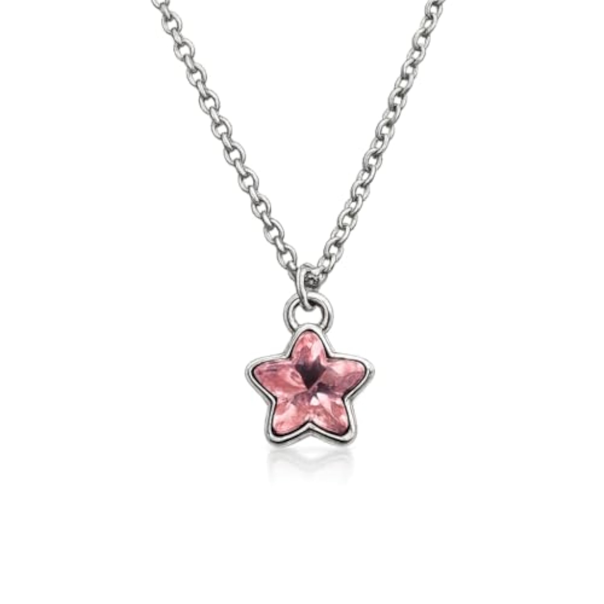 Fancy Princess Stylish Pink Star Pendant Necklace for Girls