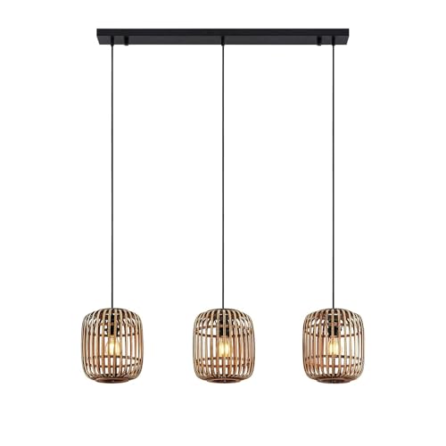 Lámpara colgante 'Canyana' (Tradicional) en Marrón hecho de Madera e.o. para Salón & Comedor (3 llamas, E27) de Lindby | lámpara colgante de madera, lámpara colgante, lámpara, lámpara de techo