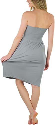 Image of ToBeInStyle Women's Strapless Cover Up Tube Dress Beach Summer Bandeau Flowy