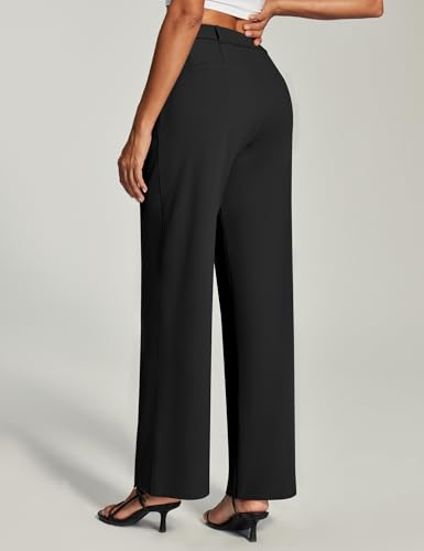Ewedoos Womens Dress Pants Wide Leg Stretchy Work Pants Women Pull On Business Casual Trousers Slacks for Women2