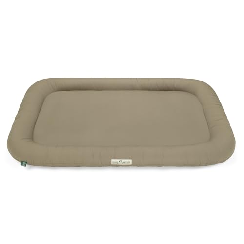 HOUND & NATURE Cojín para perros Arosa – Cojín suave para perros grandes – Cama ecológica lavable, higiénica, resistente y sostenible (L – 115 x 75 cm – Taupe)