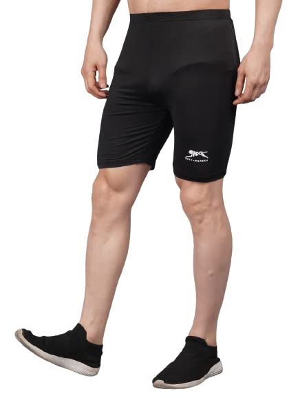 SHIV NARESH Active Compression Half Tights Shorts for Gym Runing Outdoor Sports Training for Mens and Boys (40) Black-picture-12