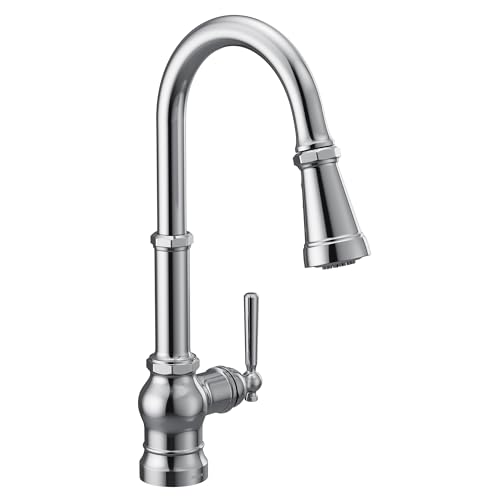 Moen Paterson Chrome Pulldown Kitchen Faucet with Power Boost, Traditional Kitchen Faucet, One Handle Easy Installation, S72003