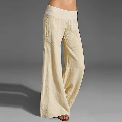Wide Leg Pants Woman Drawstring Elastic Waist Palazzo Pants Casual Loose Beach Long Trousers Lounge Pants Women2