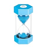 YLTIMER 30 Minute Sand Timer, Unbreakable Hexagon Sand Clock, Plastic Sand Watch 30 Min, Reloj De Arena 30 Minutos, Colorful Hour Glass Sandglass for Classroom Games(Blue)