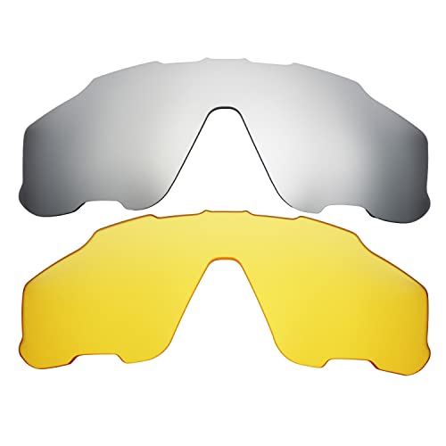 Verres pour Oakleys Jawbreaker argent jaune pour rouler sous le soleil et la pluie