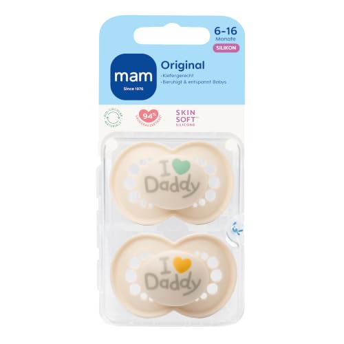 MAM Original Schnuller, 6-16 Monate, Daddy/Beige, 2 Stück – Ansicht 2
