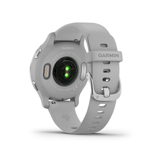 Garmin-Venu-2S-GPS-Fitness-Smartwatch-Silver-Stainless-Steel-Bezel-with-Mist-Gray-Band