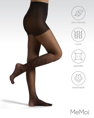 Image of MeMoi Women's Mini Heart Sheer Nylon Tights