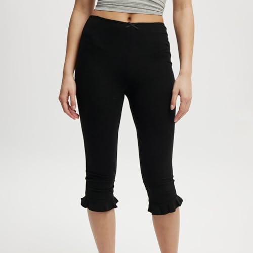 Amiblvowa Women Capri Pants Low Rise Elastic Waist Sexy Solid Y2k Cropped Leggings Knee Length 00s Summer Crop Tights Bottoms2